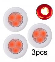 3PCS Boat RV Auto LED 3 Red Colored Round Courtesy Light ODM